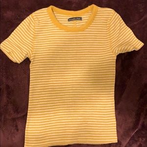 Yellow and white striped shirt